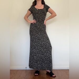 Maurices Black and White Micro Floral Maxi Dress